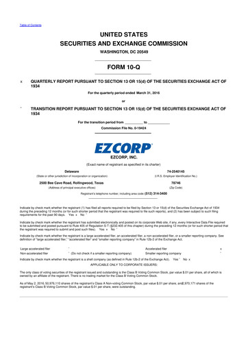 Thumbnail EZCorp 10-Q Quarterly Report FY2016 