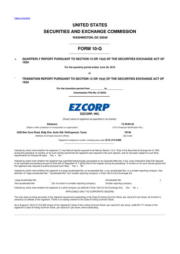 Thumbnail EZCorp 10-Q Quarterly Report FY2016 