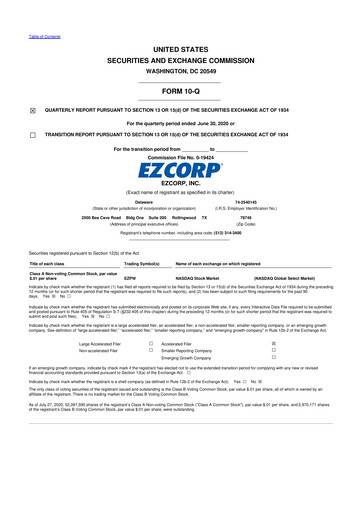 Thumbnail EZCorp 10-Q Quarterly Report FY2020 