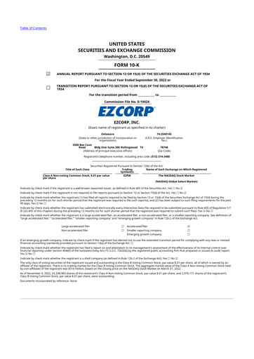 Thumbnail EZCorp 10-K Annual Report 2022