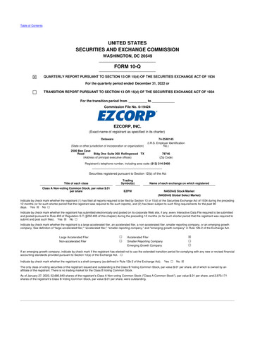 Thumbnail EZCorp 10-Q Quarterly Report FY2023 