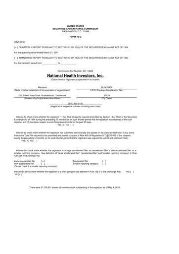 Thumbnail National Health Investors 10-Q Quarterly Report FY2011 