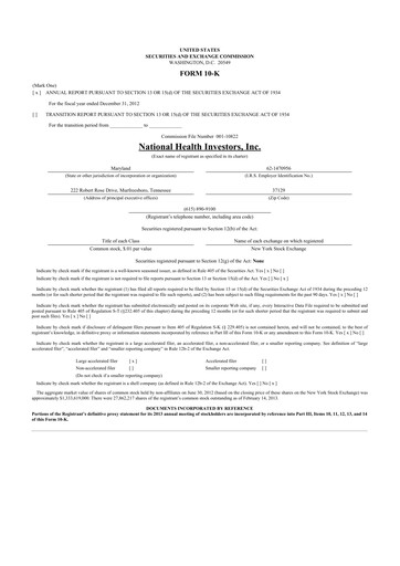 Thumbnail National Health Investors 10-K Annual Report 