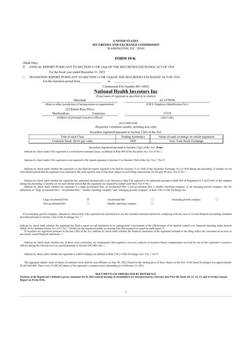 Thumbnail National Health Investors 10-K Annual Report 2022