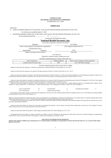 Thumbnail National Health Investors 10-K Annual Report 2024