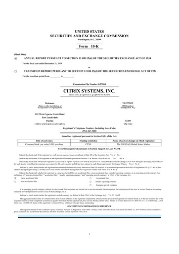 Thumbnail Citrix Systems 10-K Annual Report 2019