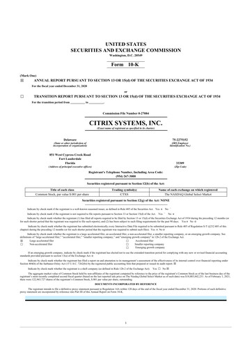 Thumbnail Citrix Systems 10-K Annual Report 2020