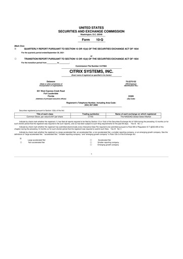 Miniature Citrix Systems 10-Q Rapport trimestriel 2021 