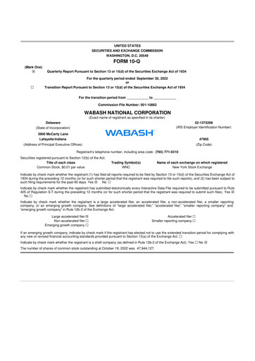 Thumbnail Wabash National
 10-Q Quarterly Report FY2022 