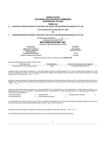 Thumbnail Mid Penn Bancorp 10-Q Quarterly Report FY2023 