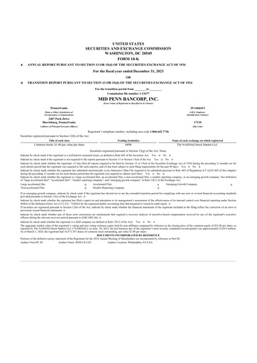 Miniature Mid Penn Bancorp 10-K Rapport annuel 2023