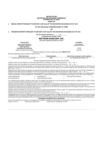 Thumbnail Mid Penn Bancorp 10-K Annual Report 2025