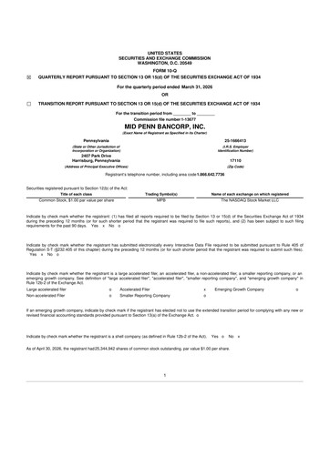 Thumbnail Mid Penn Bancorp 10-Q Quarterly Report FY2026 