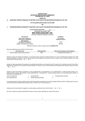 Thumbnail Mid Penn Bancorp 10-Q Quarterly Report FY2026 