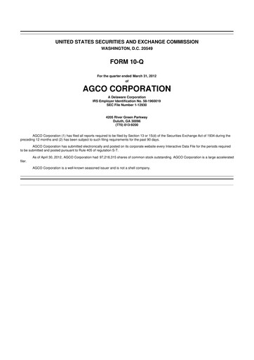 Thumbnail AGCO 10-Q Quarterly Report FY2012 