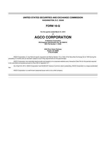 Thumbnail AGCO 10-Q Quarterly Report FY2014 