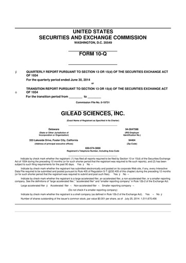 Thumbnail Gilead Sciences 10-Q Quarterly Report FY2014 