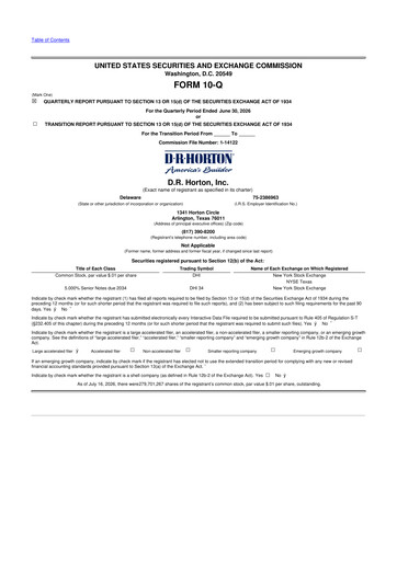 Thumbnail D. R. Horton
 10-Q Quarterly Report FY2026 