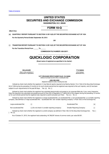 Thumbnail Quicklogic 10-Q Quarterly Report FY2013 