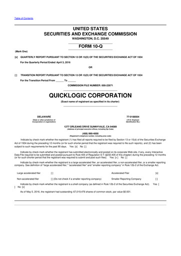 Thumbnail Quicklogic 10-Q Quarterly Report FY2016 