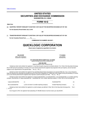 Thumbnail Quicklogic 10-Q Quarterly Report FY2016 