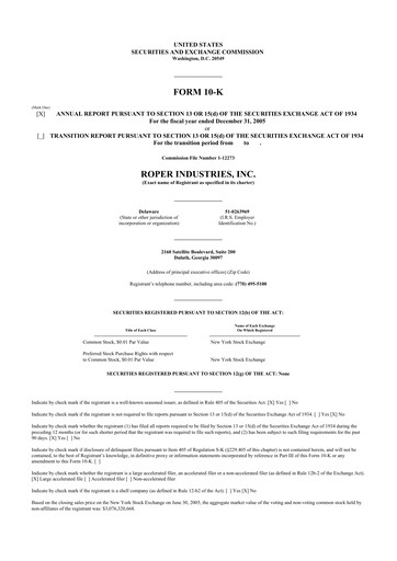 Thumbnail Roper Technologies 10-K Annual Report 