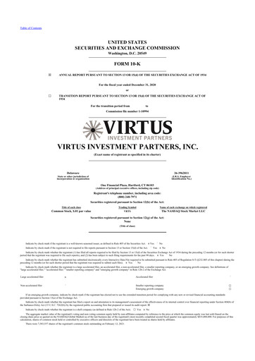 Thumbnail Virtus Investment Partners 10-K Annual Report 2020