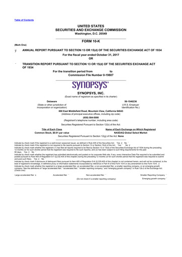 Thumbnail Synopsys 10-K Annual Report 2017