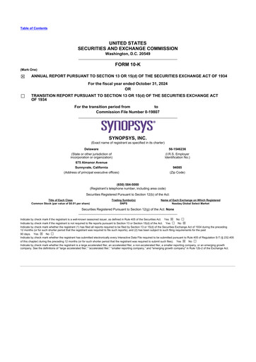 Thumbnail Synopsys 10-K Annual Report 2024