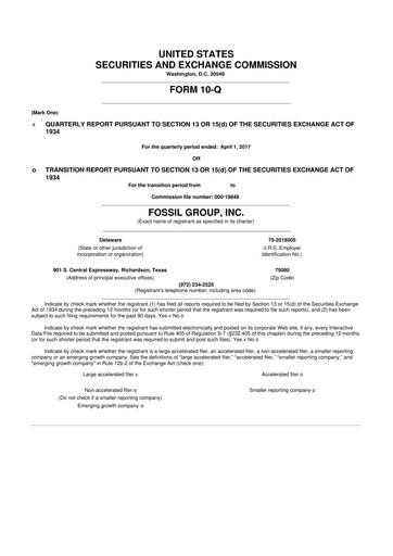 Thumbnail Fossil Group 10-Q Quarterly Report FY2017 
