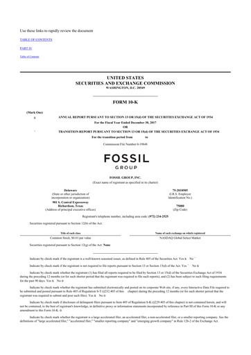 Vorschaubild Fossil Group 10-K Jahresbericht 2017