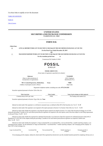 Vorschaubild Fossil Group 10-K Jahresbericht 2019