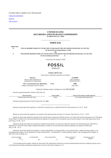 Vorschaubild Fossil Group 10-K Jahresbericht 2020