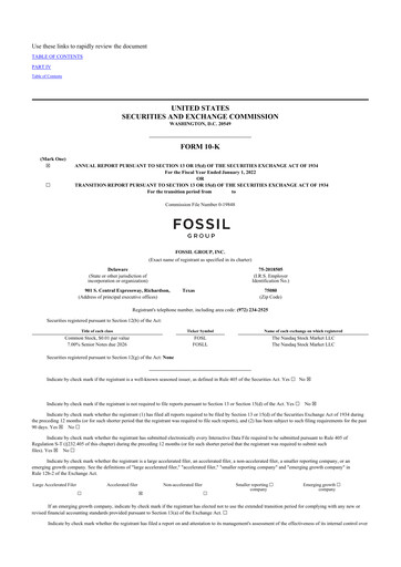 Vorschaubild Fossil Group 10-K Jahresbericht 2021