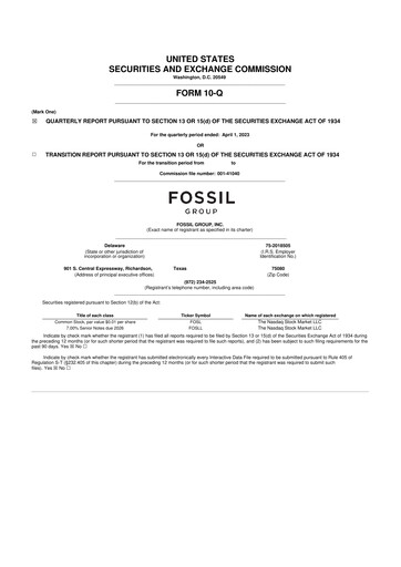 Thumbnail Fossil Group 10-Q Quarterly Report FY2023 