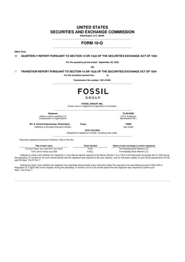 Thumbnail Fossil Group 10-Q Quarterly Report FY2023 