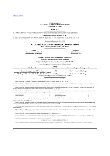Vorschaubild Atlantic Union Bankshares 10-K Jahresbericht 2022