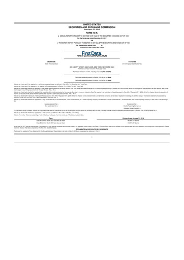Thumbnail First Data Corporation 10-K Annual Report 
