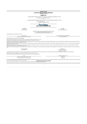Thumbnail First Data Corporation 10-K Annual Report 