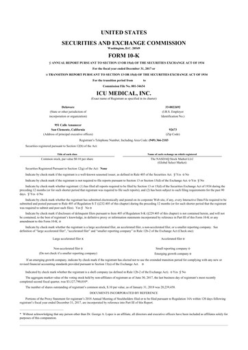 Thumbnail ICU Medical
 10-K Annual Report 2017