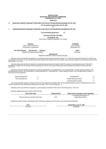 Thumbnail ICU Medical
 10-Q Quarterly Report FY2022 