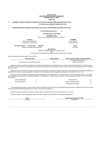 Thumbnail ICU Medical
 10-Q Quarterly Report FY2024 