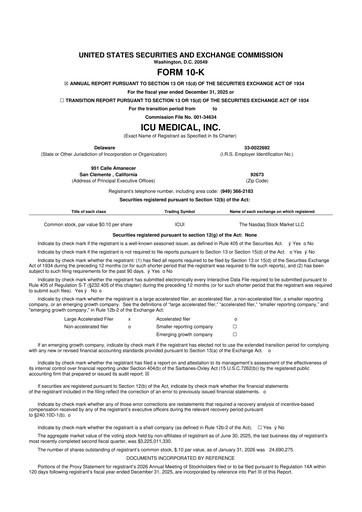 Thumbnail ICU Medical
 10-K Annual Report 2025