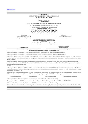 Thumbnail UGI Corporation
 10-K Annual Report 2012