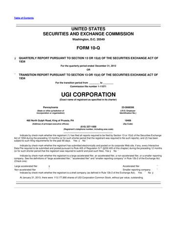 Thumbnail UGI Corporation
 10-Q Quarterly Report FY2013 