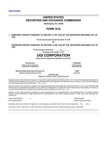 Thumbnail UGI Corporation
 10-Q Quarterly Report FY2017 