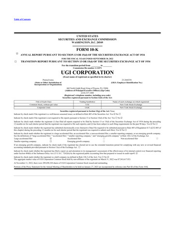 Thumbnail UGI Corporation
 10-K Annual Report 2022