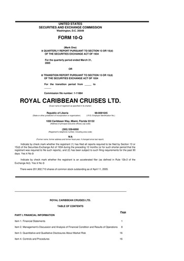 Vorschaubild Royal Caribbean Group 10-Q Quartalsbericht  