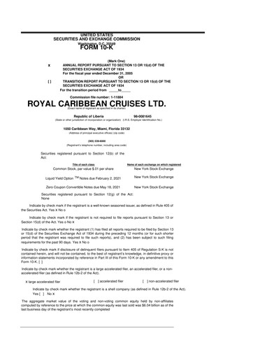 Vorschaubild Royal Caribbean Group 10-K Jahresbericht 