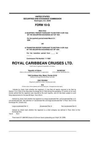Vorschaubild Royal Caribbean Group 10-Q Quartalsbericht  